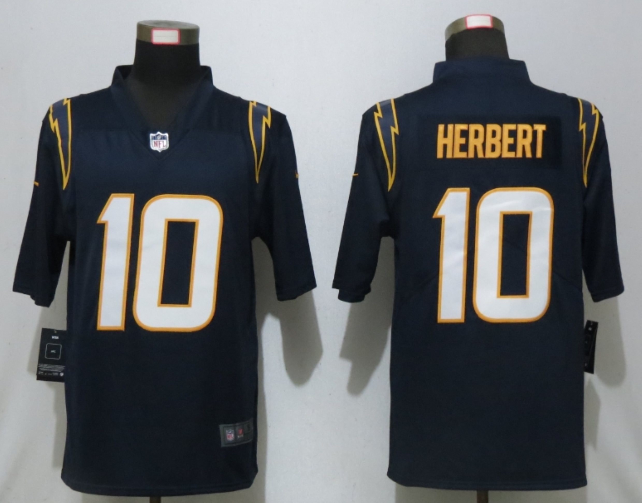Men New Nike San Diego Chargers 10 Herbert Navy Blue os Angeles Chargers Alternate Game Jersey